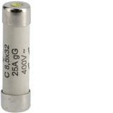 Cylinder Fuses Type C 8,5x32mm gG 25A 400 V AC 100kA