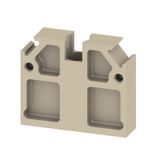 Partition plate (terminal), Mounting block, 27 mm x 23 mm, beige
