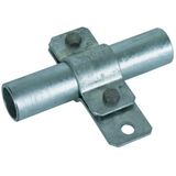 Earthing pipe clamp D 21mm with bore D 11mm  St/tZn