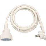 Short Extension Cable With Angled Flat Plug 2m H05VV-F3G1.5 white
