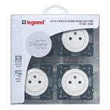 MULTIPACK CELIANE 4 SOCKETS FB STANDARD 2P+E WHITE COMPOSABLE