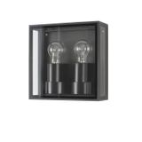 Anthracite Die-Casting Aluminium & Clear Glass LED E27 2x12 Watt 220-240 Volt Bulb Excluded IP65 L: 22 W: 8.7 H: 22 cm