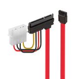 SATA Cable - Combined Data & Power, Internal, 0.5m All-in-one solution for SATA drive connections!