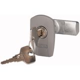Lock, simultaneous locking with 2 keys, grey