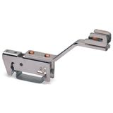 Busbar carrier for busbars Cu 10 mm x 3 mm single side, angled gray