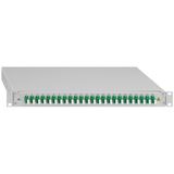 Spleissbox, ausziehbar, 19""/1HE, 24xLC-D OS2 APC grün