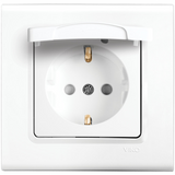 Linnera S White Earth Socket CP with Lid