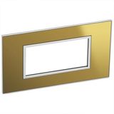 Italian / US standard plate Arteor square version 4 modules - reflective gold