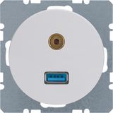 USB/3.5 mm audio soc. out., R.1/R.3, p. white glossy