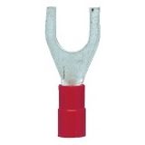 Fork crimp cable shoe, insulated, red, 0.5-1.0mmý, M6