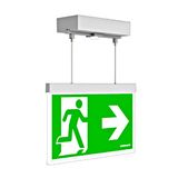 Emergency luminaire AX Duo white, LED, rope surface