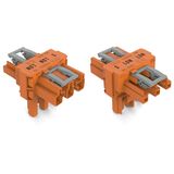 T-distribution connector 3-pole Cod. R orange