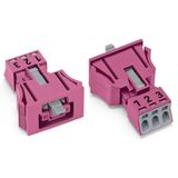 Snap-in socket 3-pole Cod. B pink