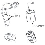 Allen-Bradley 855D-ABVM Vertical Mounting Kit, Control Tower, Bulletin 855D, With L-Bracket, Thread Adapter, Black Cable Gland (1/2 in. NPT)