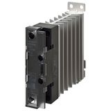 Solid-state relay, 1 phase, 27A, 100-480 VAC, with heat sink, DIN rail