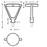 Post-top luminaires Publisca P2 CLO (normal) Lens Anthracite around ETDD 33W 3200lm 70 asymmetric wide (AB2L) IP23 IK08 5 SDCM