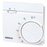 Room controller, 5-30C, AC 230V, 1 NC contact, heating: 8 ... 14 (4) A, 1 switch mains, with temperature reduction approx.5K