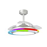 Antila Mini LED Ceiling Fan 45W 4500Lm CCT Dim RGB Grey