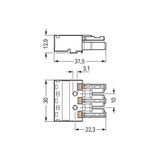 Socket 3-pole Cod. B light green