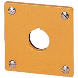 Flush mounting plate, yellow, 1 mounting location