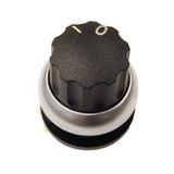 Knob switch, 2 pos. 40ø spring-return, `I/0ï, rotary head