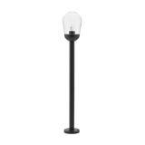 Dark Grey Aluminum & Clear Glass LED E27 1x12 Watt 220-240 Volt Bulb Excluded IP54 D: 15 H: 97 cm