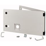 Opening metal front plate for drawer, NZM, closed, H=300mm, IP55, grey