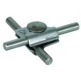 MV clamp StSt f. Rd 10mm with truss head screw