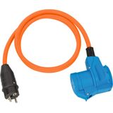 Adapter Cable Camping/Maritime IP44 1.5m orange H07RN-F 3G2.5 earthed plug, angled socket 230V/16A