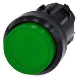 3SU1001-0BB40-0AA0-Z Y15 Illuminated pushbutton, 22 mm, round, plastic, green, pushbutton, raised momentary contact type, with laser labeling, upper case and lower case, Always upper case