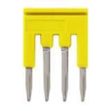 Short bar for terminal blocks 1 mmÂ² push-in plus models, 4 poles, yell XW5T0152A