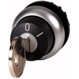 Key-operated actuator, momentary, 2 positions, MS3, Key withdrawable: 0, Bezel: titanium