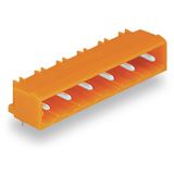 THT male header 1.0 x 1.0 mm solder pin angled orange