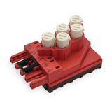 Tap-off module for flat cable 5 x 2.5 mm² + 2 x 1.5 mm² red