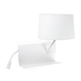 HANDY WHITE RIGHT WALL LAMP 1XE27 20W USB LED 3W