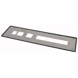 Front plate, steel, sealed, H=450mm, grey