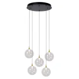 Lucide GISELA - Hanglamp - Ø 48 cm - LED Dimb. - 5x3,8W 2700K - Transparant