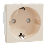 Socket-outlet, New Unica, 2P+E, 16A, Schuko, with shutter, beige