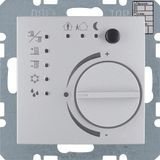 Thermostat with push-button interface, B.7, aluminium matt