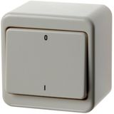 On/off switch 2pole with imprint "0" and "I", surface-mounted, surface