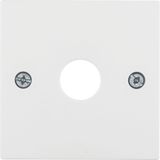 Centre plate for aerial socket 1-hole, S.1/B.3/B.7, polar white glossy