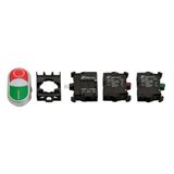 Set of double push-button, red/green 24V with 1NO + 1NC