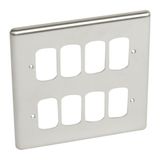 Synergy Grid Authentic 2 x 2 Gang 8 Module Front Plate Brushed Stainless Steel