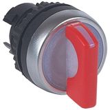 Osmoz illuminated std handle selector switch - 2 stay-put positions 90° - red