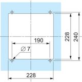 ROOF OUTLET GRID CUT-OUT228X228MM