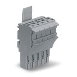 1-conductor female connector Push-in CAGE CLAMP® 4 mm² gray