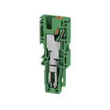 Plug (terminal), PUSH IN, 4 mm², 800 V, 32 A, green