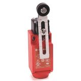 Allen-Bradley, 440P-AWLS11CS, Safety Limit Switch, 22mm Metal, Wide Roller on Short Lever, 1 N.C., 1 N.O., Snap Acting, 2 M Side Cable