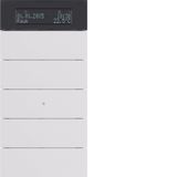 B.IQ push-button 5gang thermostat, display, KNX - B.IQ, p. white, matt