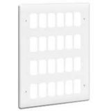 Synergy Grid 4 x 3 Gang 24 Module Front Plate White